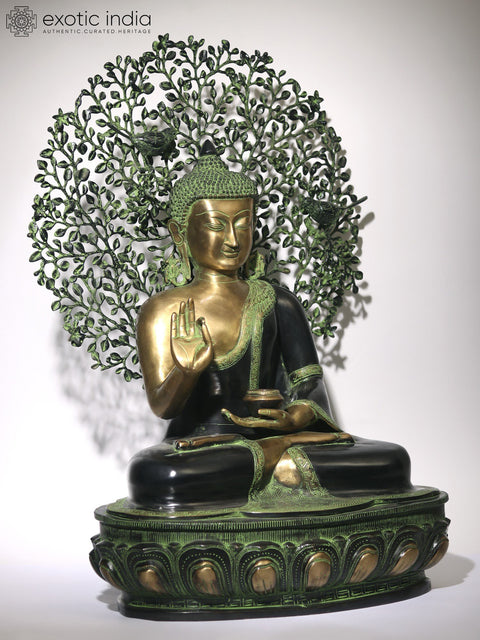 Fine Lord Buddha Preaching in the Backdrop of Bodhi Tree