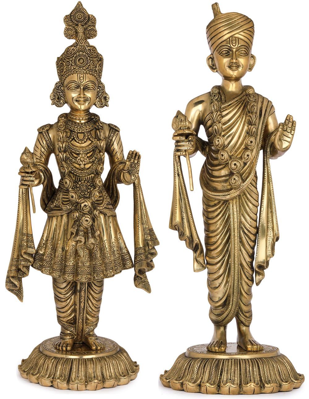 23" Akshar Purushottam - Swaminarayan Brass Idol | Handmade | Made In India