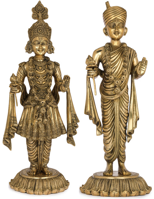 23" Akshar Purushottam Swaminarayan Handmade Brass Idol