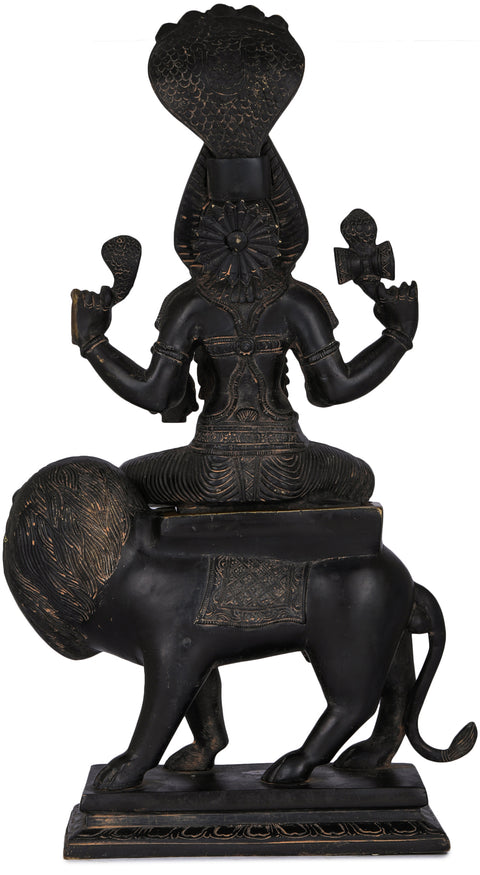 19" Sri Maha Pratyangira Devi (Atharvana Bhadrakali) Brass Statue: The Goddess to Counter Black Magic