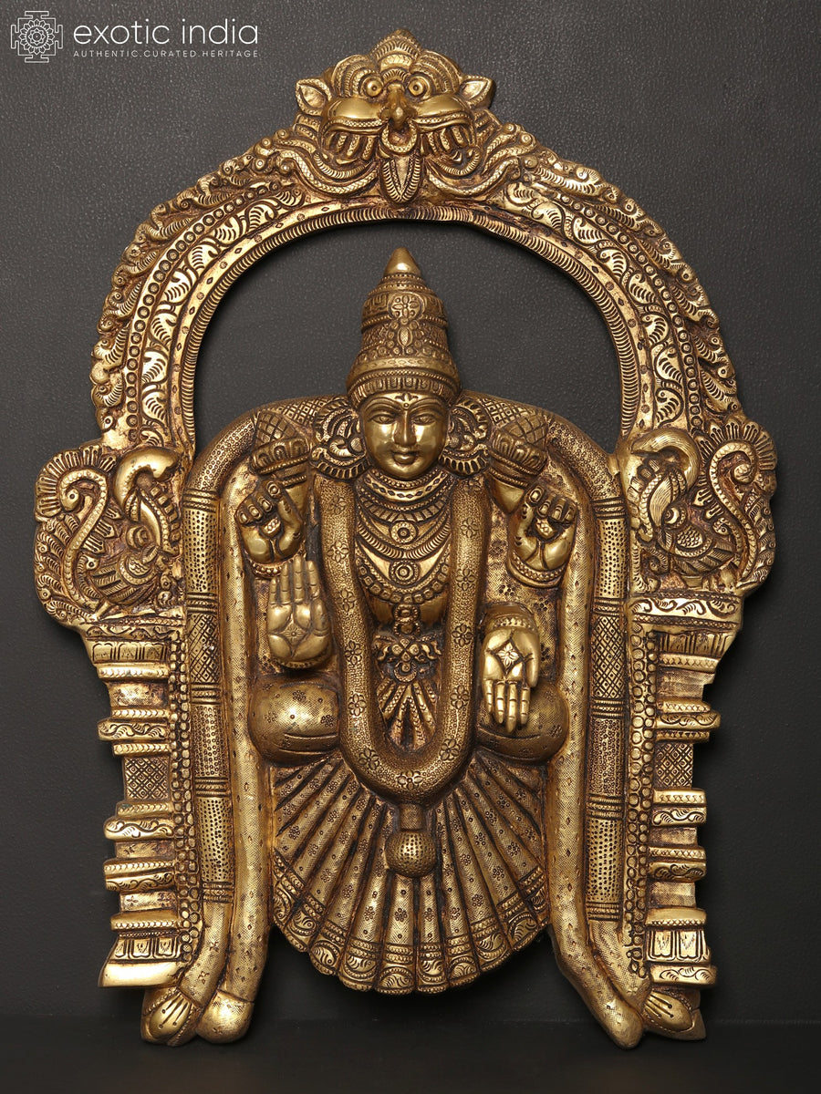 20" Goddess Meenakshi Brass Wall Hanging Handmade