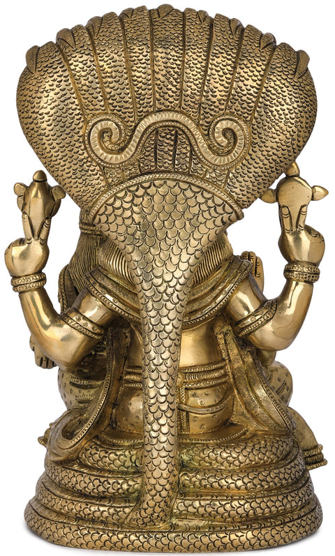 11" Fine Quality Narasimha with Lakshmi (The fourth Avatar of Lord Vishnu) In Brass | Handmade | Made In India