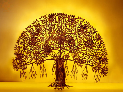 Large Tree of Life Brass Wall Hanging Sculpture