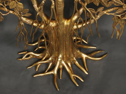 Stunning Tree with Perched Birds and Root Stand