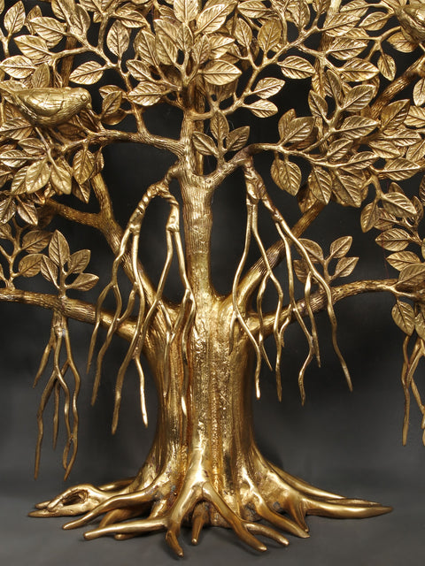 Stunning Tree with Perched Birds and Root Stand