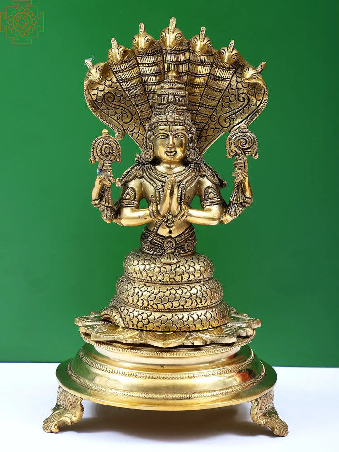 10" Patanjali Sage Brass Idol Handmade
