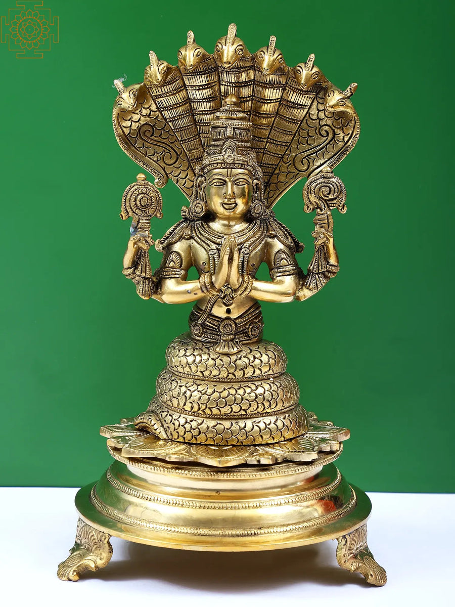 10" Patanjali Sage Brass Idol Handmade