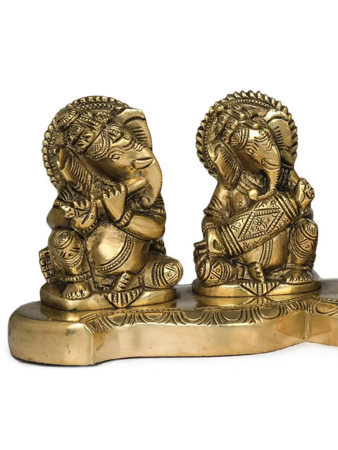 3" Five Musical Ganeshas In Brass | Handmade | Made In India