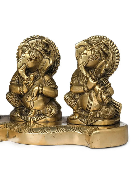 3" Five Musical Ganeshas In Brass | Handmade | Made In India