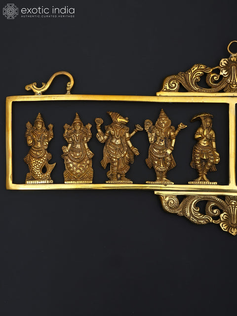 21" Dashavatara Wall Hanging Brass Statue - The Ten Incarnations of Lord Vishnu | Handmade