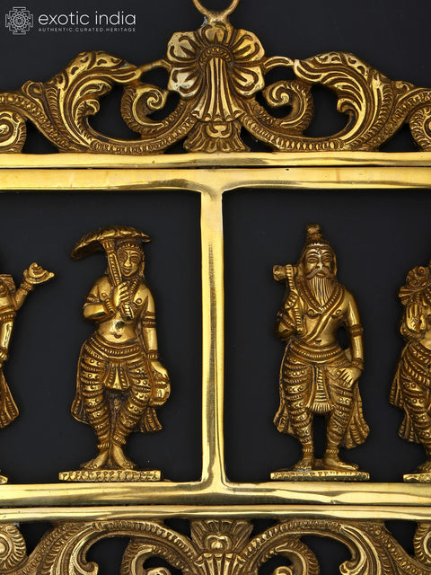 21" Dashavatara Wall Hanging Brass Statue - The Ten Incarnations of Lord Vishnu | Handmade