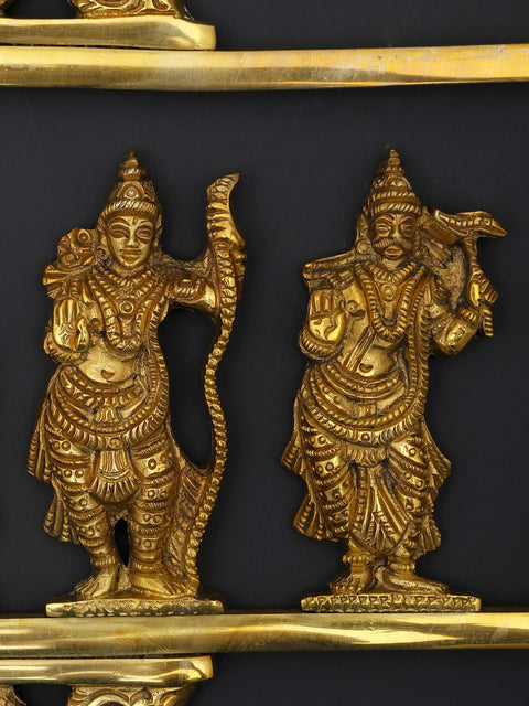 21" Dashavatara Wall Hanging Brass Statue - The Ten Incarnations of Lord Vishnu | Handmade