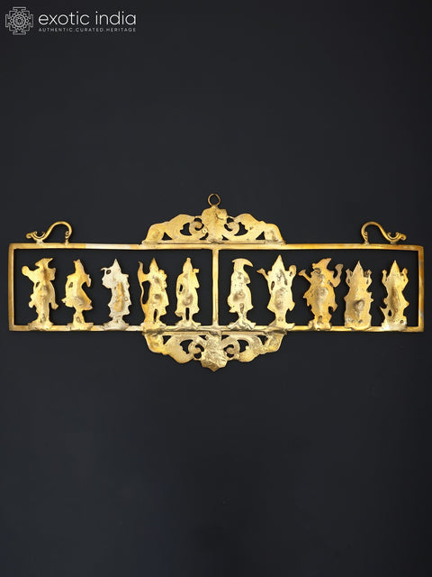 21" Dashavatara Wall Hanging Brass Statue - The Ten Incarnations of Lord Vishnu | Handmade