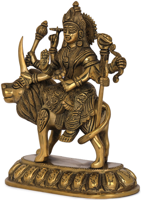 8" Devi Durga In Brass | Handmade | Made In India