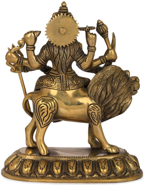 8" Devi Durga In Brass | Handmade | Made In India
