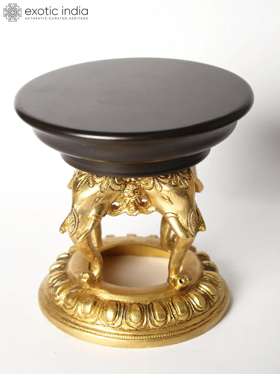 5" Handmade Brass Chowki for Deity Pooja