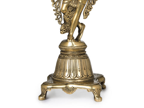 14" Charming Krishna In Brass | Handmade | Made In India
