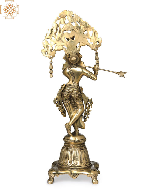 14" Charming Krishna In Brass | Handmade | Made In India