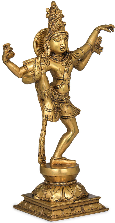 12" Lord Shiva's Tandava in Brass | Handmade | Made In India