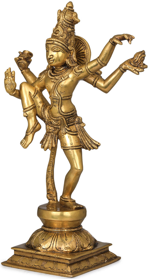 12" Lord Shiva's Tandava in Brass | Handmade | Made In India