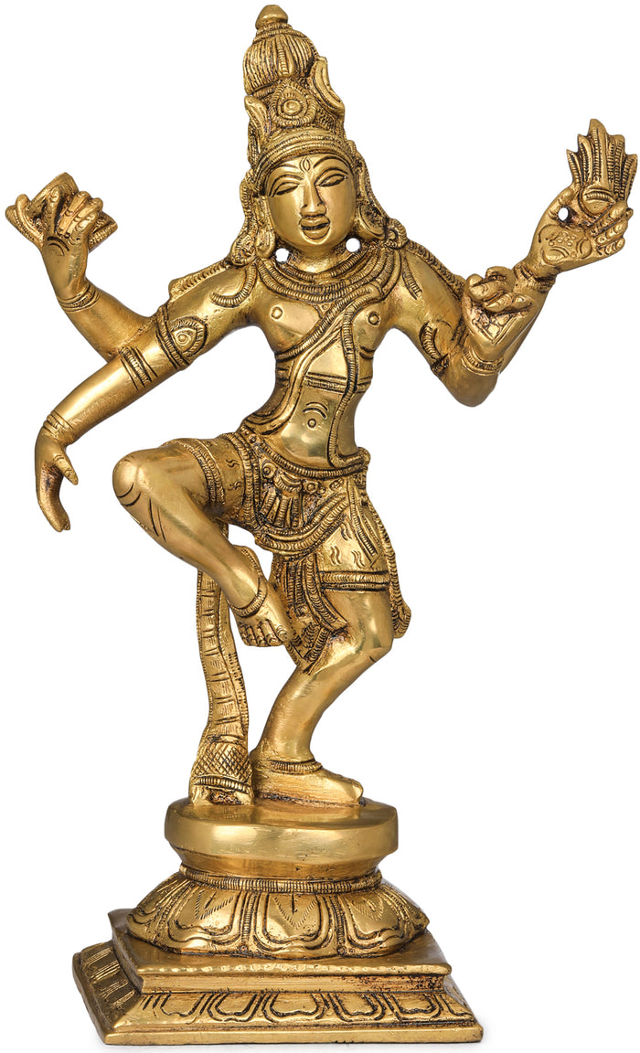 11" Shiva Tandava Dance Brass Statue Handmade
