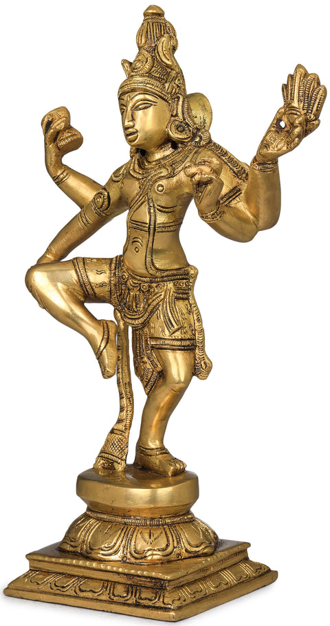 11" Shiva's Tandava - 2 In Brass | Handmade | Made In India
