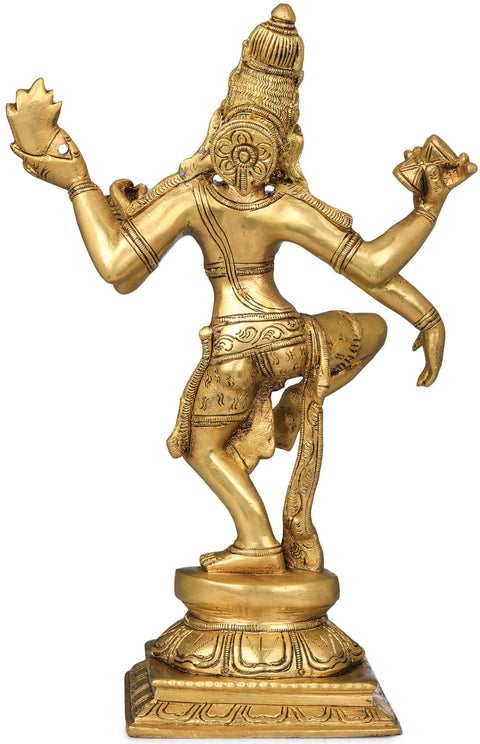 11" Shiva's Tandava - 2 In Brass | Handmade | Made In India