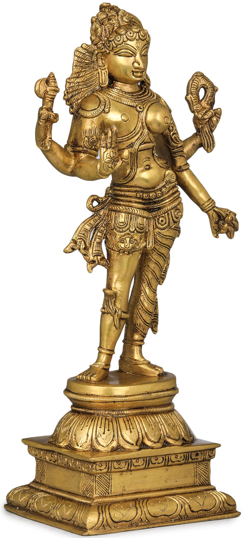 13" Ardhanarishvara In Brass | Handmade | Made In India
