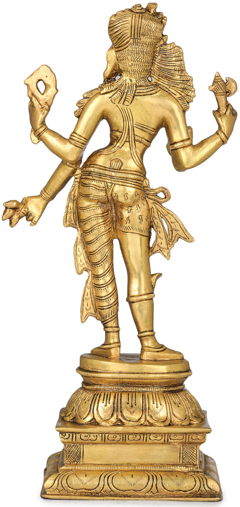 13" Ardhanarishvara In Brass | Handmade | Made In India