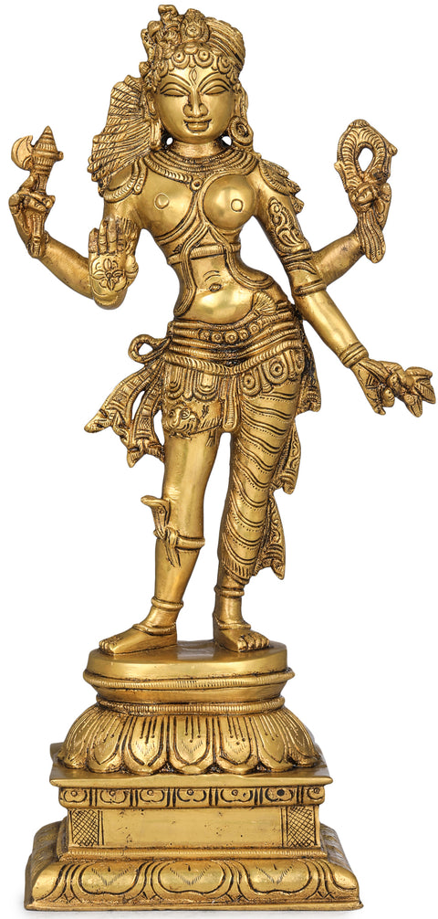 13" Ardhanarishvara In Brass | Handmade | Made In India