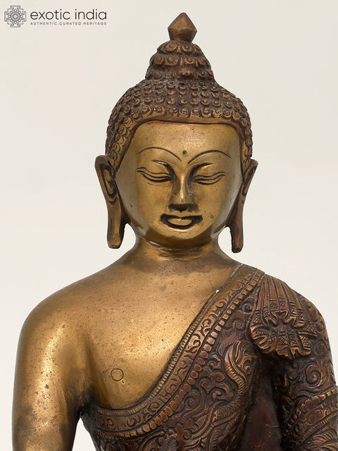 10" Tibetan Buddhist Medicine Buddha In Brass | Handmade | Made In India