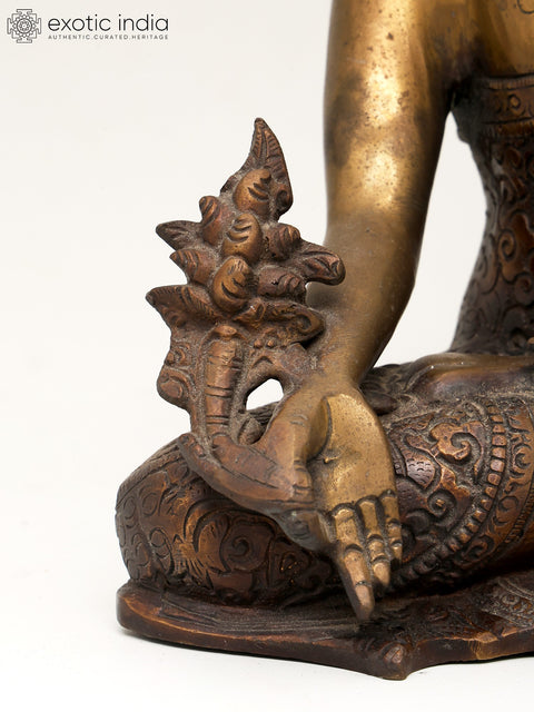 10" Tibetan Buddhist Medicine Buddha In Brass | Handmade | Made In India