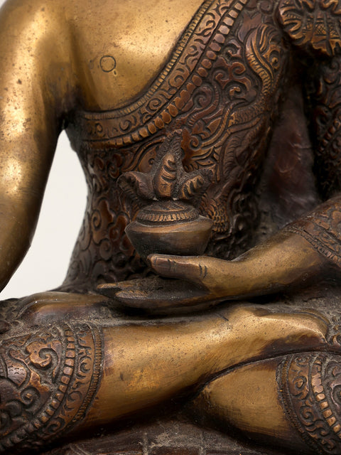 10" Tibetan Buddhist Medicine Buddha In Brass | Handmade | Made In India