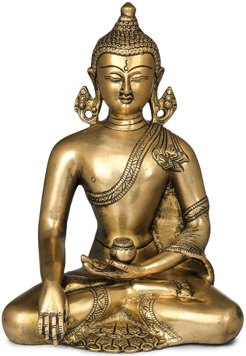 9" Lord Buddha in Bhumisparsha Mudra In Brass | Handmade | Made In India