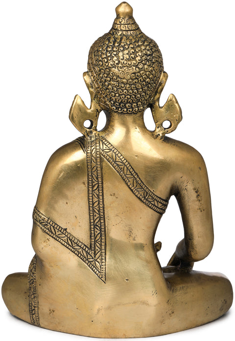 9" Lord Buddha in Bhumisparsha Mudra In Brass | Handmade | Made In India