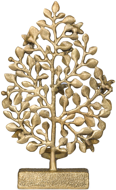 Champa (Frangipani) Tree in Brass with Attached Wax Diya Holder