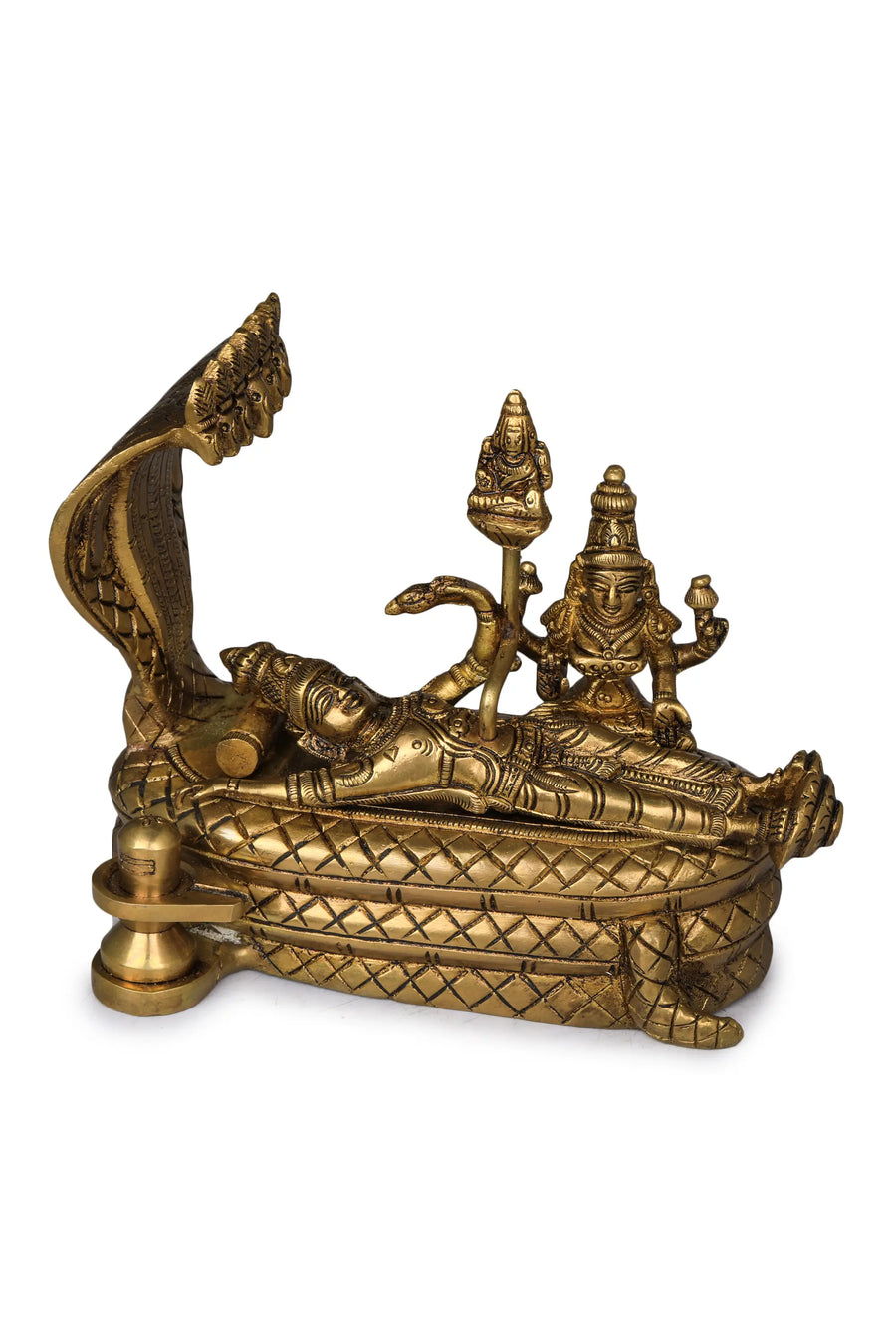 Brass Sree Padmanabhaswamy Statue - Sheshashayi Vishnu Handmade Idol