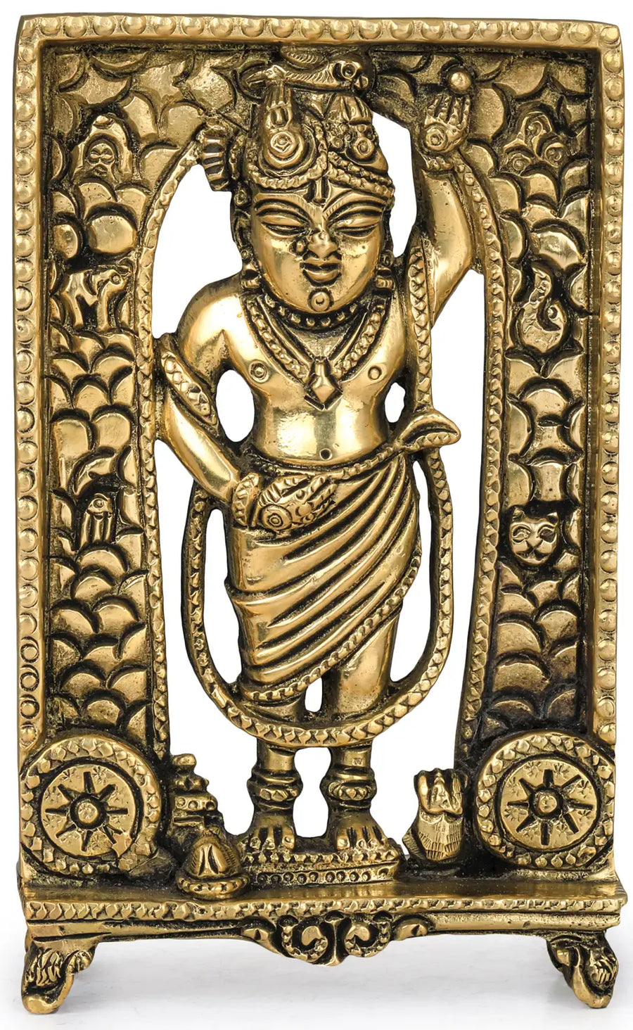 5" Krishna Shrinath Ji Handmade Brass Statue