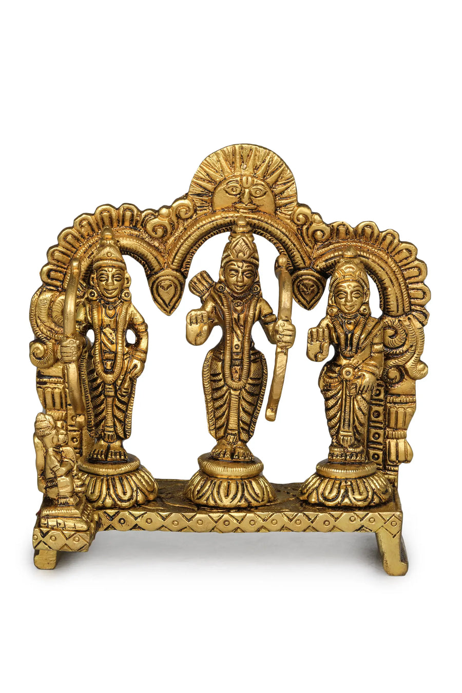 5" Handmade Ram Darbar Brass Statue for Home Decor