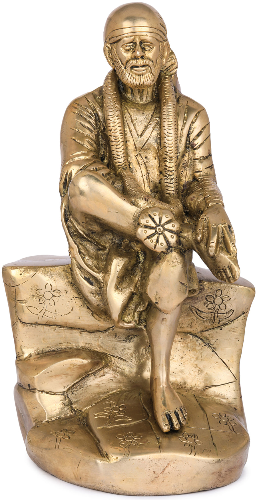11" Shirdi Sai Baba Brass Statue Handmade