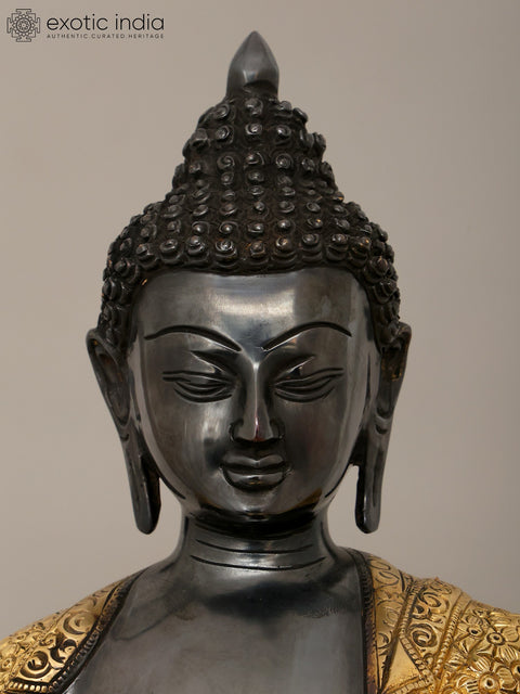 16" Superfine Blessing Buddha Wearing Fully Carved robe - Tibetan Buddhist Deity Brass Statue