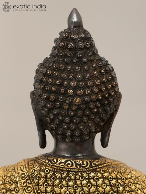 16" Superfine Blessing Buddha Wearing Fully Carved robe - Tibetan Buddhist Deity Brass Statue