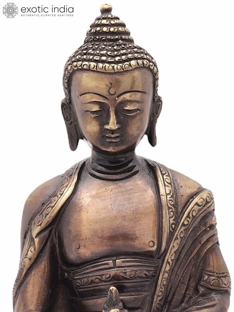 8" Tibetan Buddhist Medicine Buddha In Brass | Handmade | Made In India
