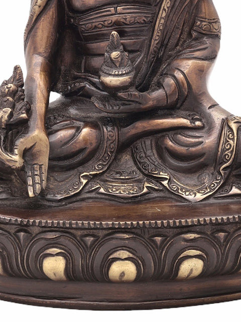 8" Tibetan Buddhist Medicine Buddha In Brass | Handmade | Made In India
