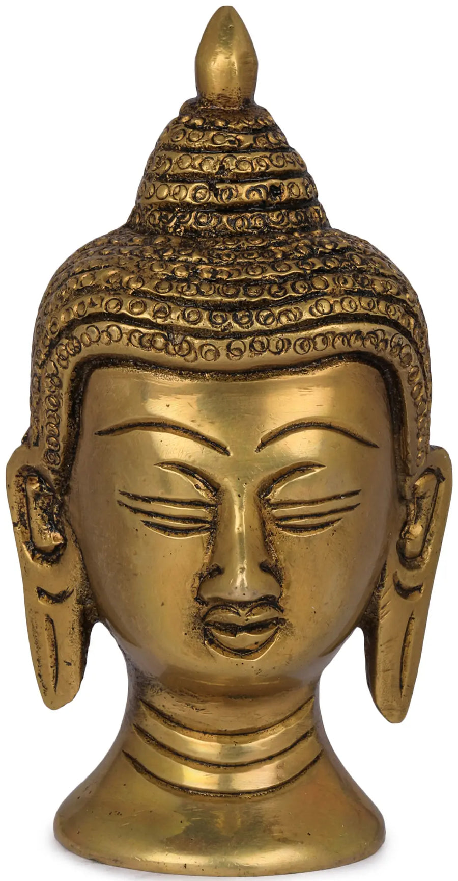 3" Small Buddha Head Brass Statue Handmade