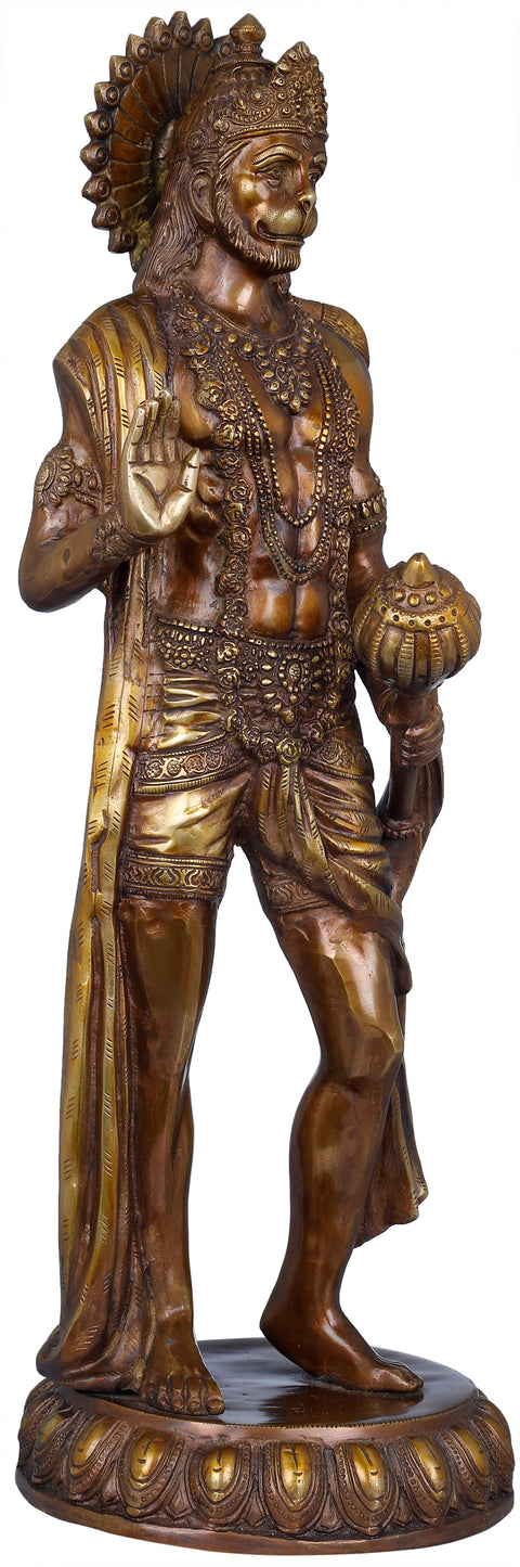 23" Standing Hanuman In Brass | Handmade | Made In India