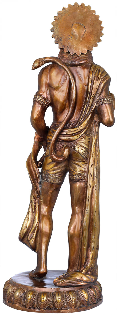 23" Standing Hanuman In Brass | Handmade | Made In India