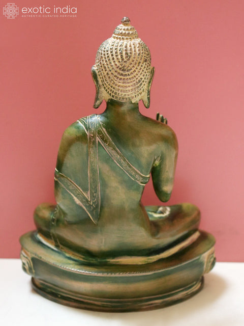 9" Tibetan Buddhist Lord Buddha in Multi Hue In Brass