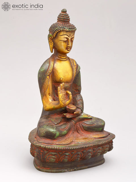 8" Tibetan Buddhist Lord Buddha In Brass | Handmade | Made In India