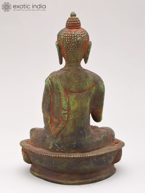 8" Tibetan Buddhist Lord Buddha In Brass | Handmade | Made In India